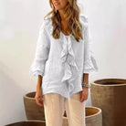 Lavinque Shirts Blanc / S Chemisier en Lin | Élégant | Léger et Confortable