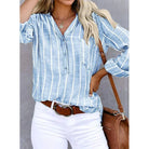 Lavinque Shirts Bleu Clair / S Chemise Rayée en Lin | Décontractée | Légère et Élégante