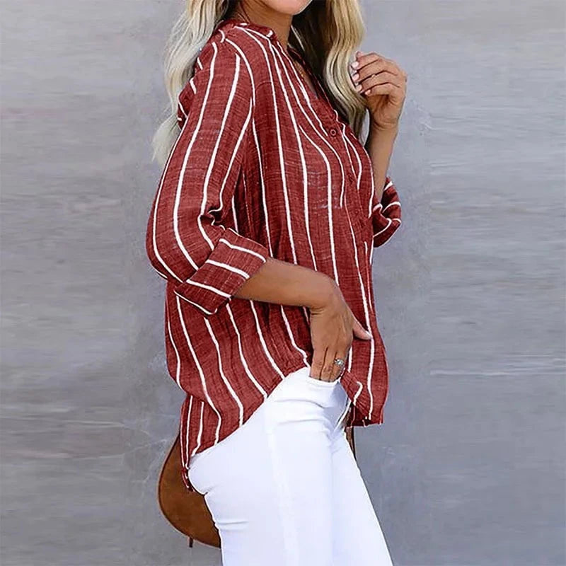 Lavinque Shirts Chemise Rayée en Lin | Décontractée | Légère et Élégante