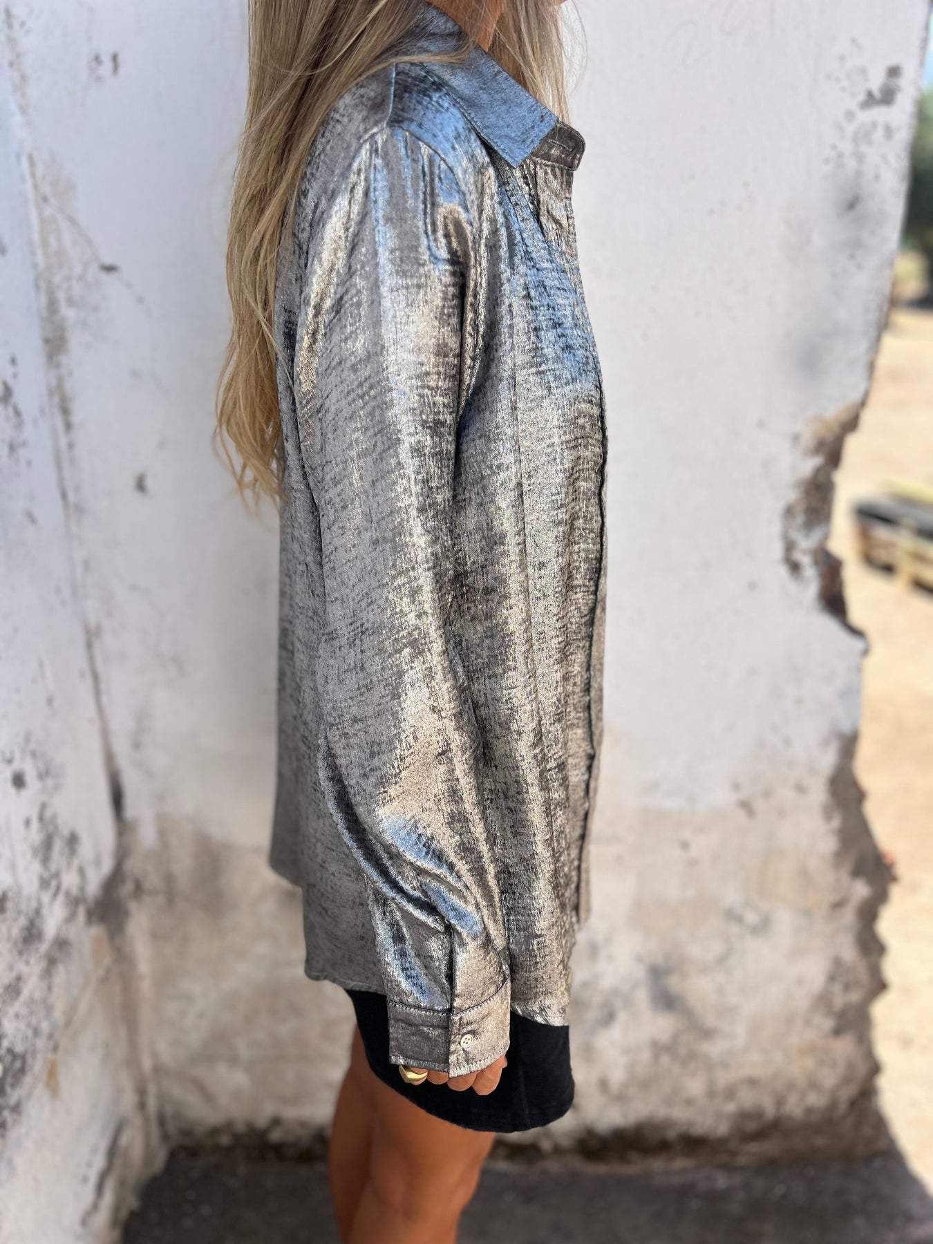 Lavinque Shirts Chemise Satinée | Effet Métallisé | Chic et Moderne