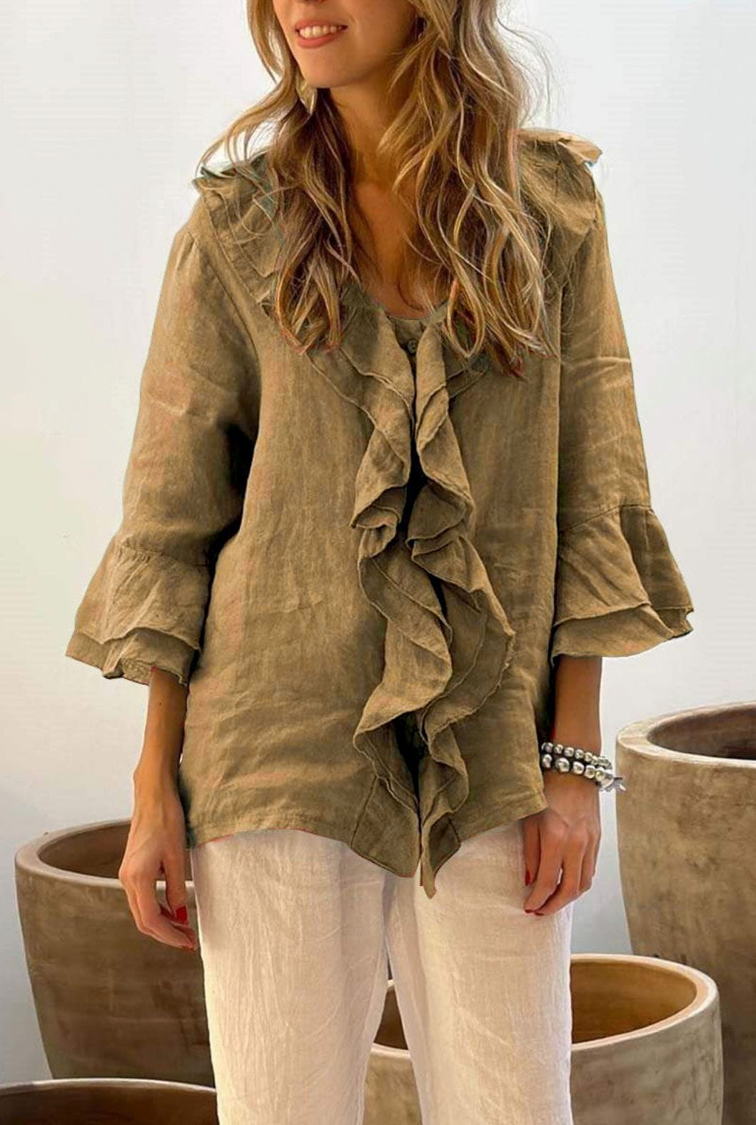 Lavinque Shirts Chemisier en Lin | Élégant | Léger et Confortable