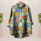 Lavinque Shirts Chiens Ludiques / S Chemise Oversize Violette | Imprimé Chiens Colorés | Style Fun et Confortable