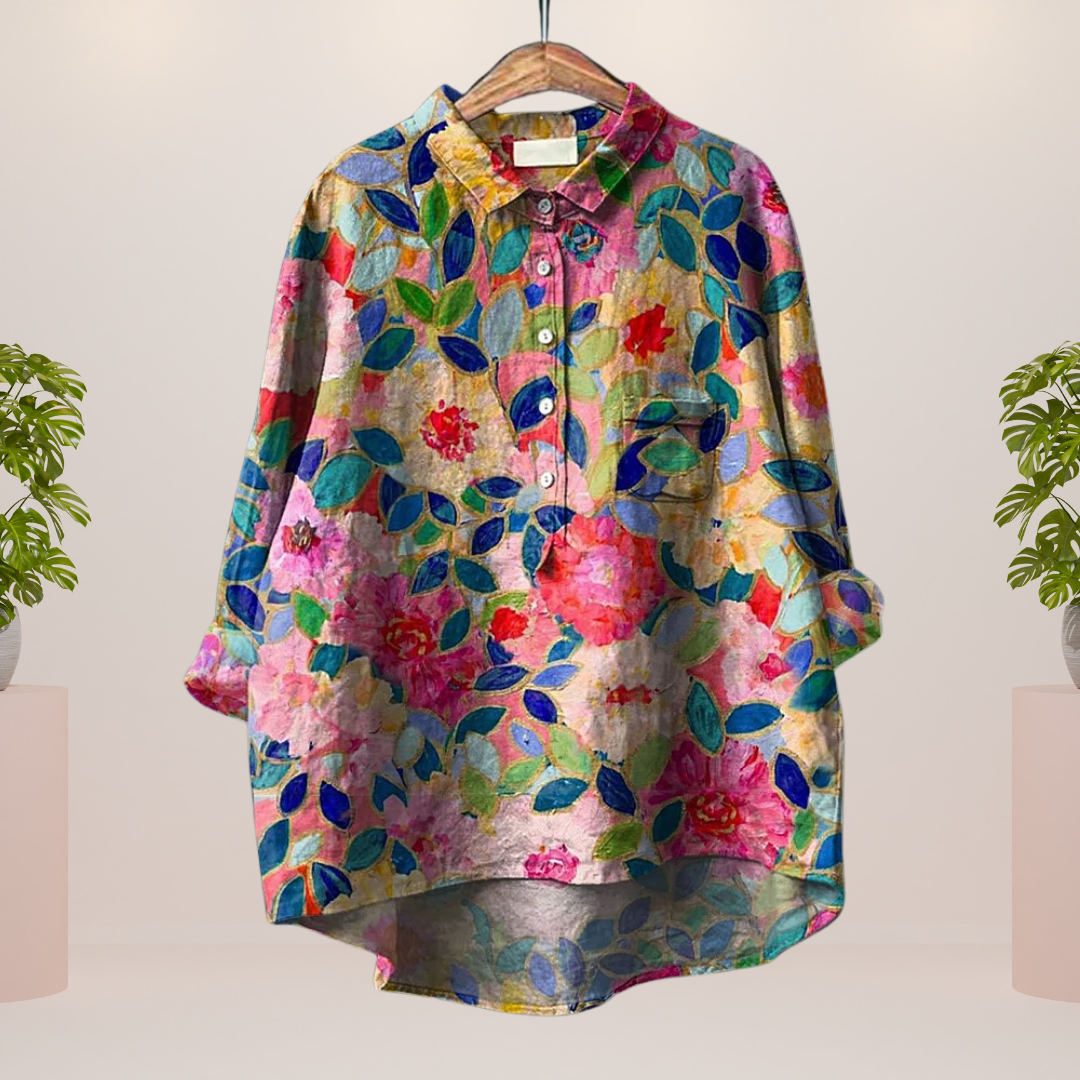 Lavinque Shirts Fleurs / S Chemise Oversize Violette | Imprimé Chiens Colorés | Style Fun et Confortable