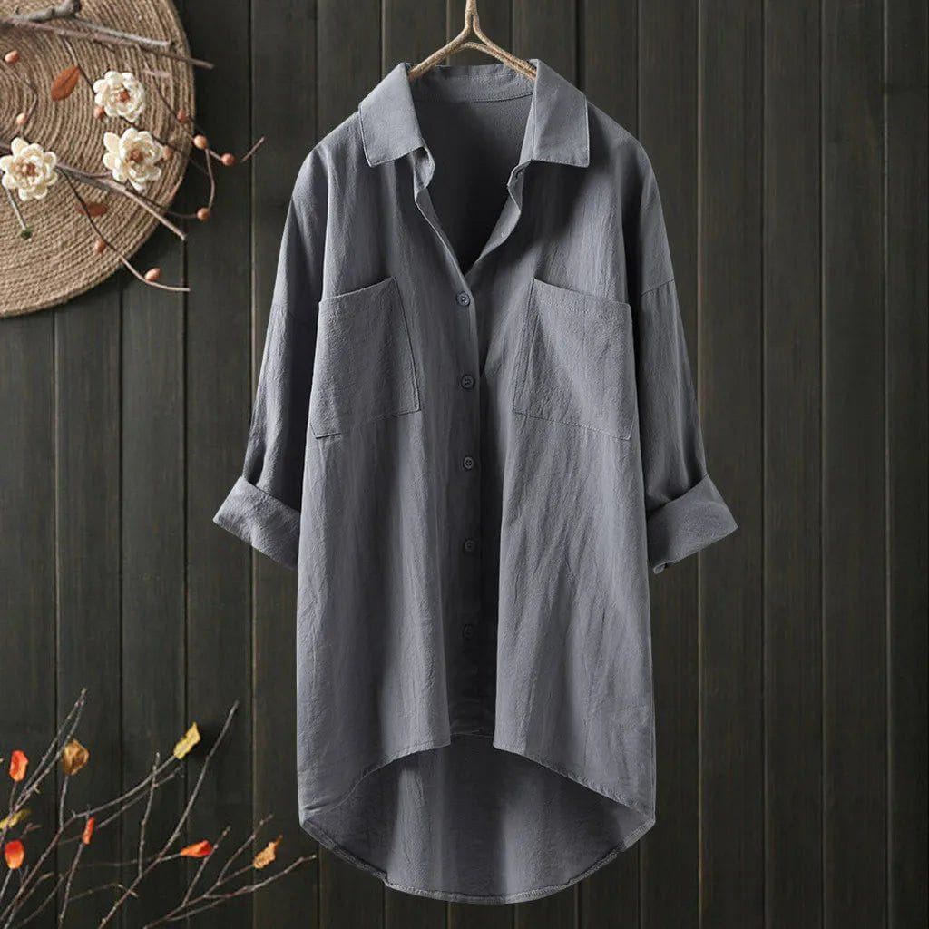 Lavinque Shirts Gris / S Chemise Oversize | Élégance Décontractée | Polyvalente et Chic