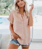 Lavinque Shirts Thé rose / S Chemise Oversize | Manches Courtes | Élégance Décontractée