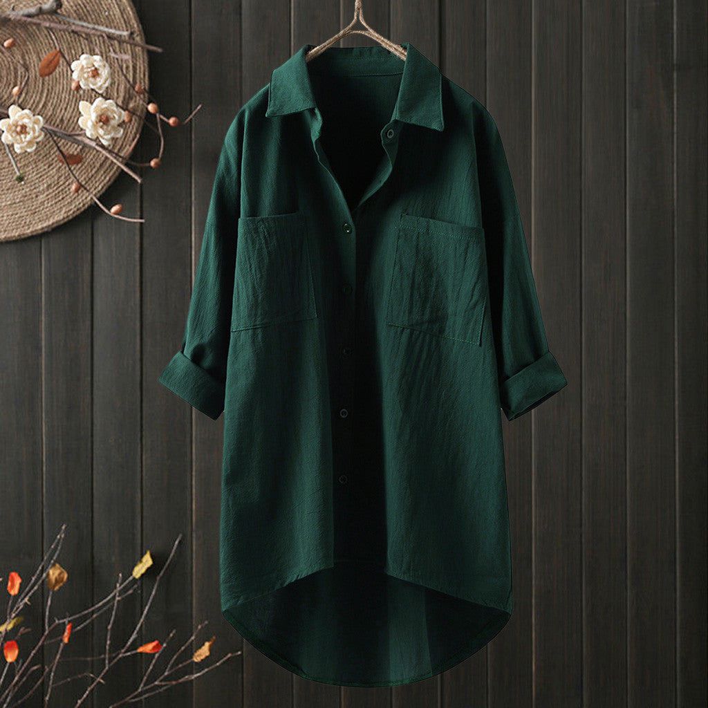 Lavinque Shirts Vert / S Chemise Oversize | Élégance Décontractée | Polyvalente et Chic