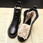 Lavinque Shoes 35 Bottes de Combat Hiver en Simili Cuir | Chaudes & Robustes | Confort et Style Urbain