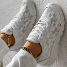 Lavinque Shoes Baskets Blanches en Dentelle | Élégance &  Confort | Look Chic et Aéré