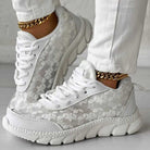Lavinque Shoes Baskets Blanches en Dentelle | Élégance &  Confort | Look Chic et Aéré