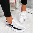 Lavinque Shoes Baskets de Sport | Blanc et Noir | Légères et Confortables