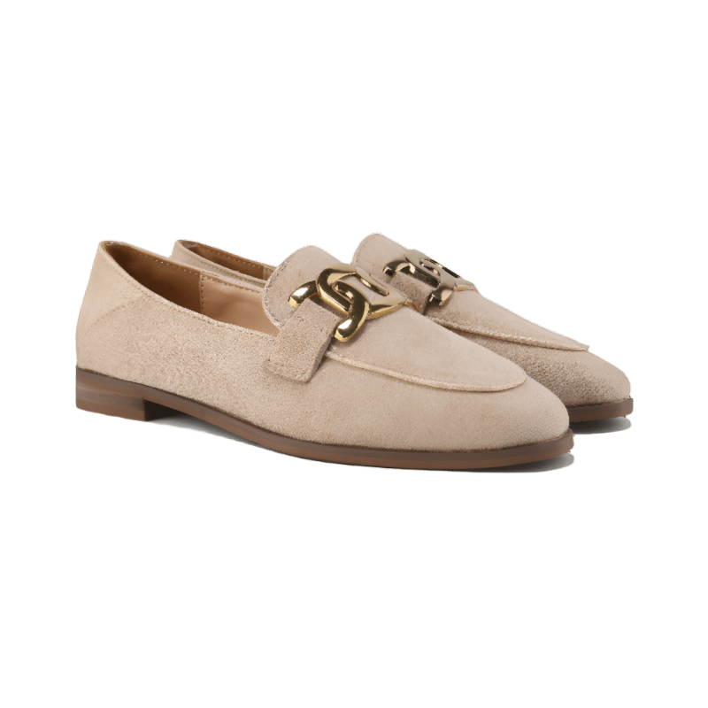 Lavinque Shoes Beige / 36 Mocassins Élégants à Chaîne | Beige Crème | Classiques & Intemporels