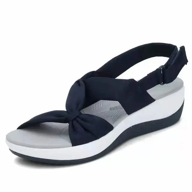 Lavinque Shoes Bleu / 35 Sandales Confort à Nœud | Élégance Décontractée | Idéales pour l'Été