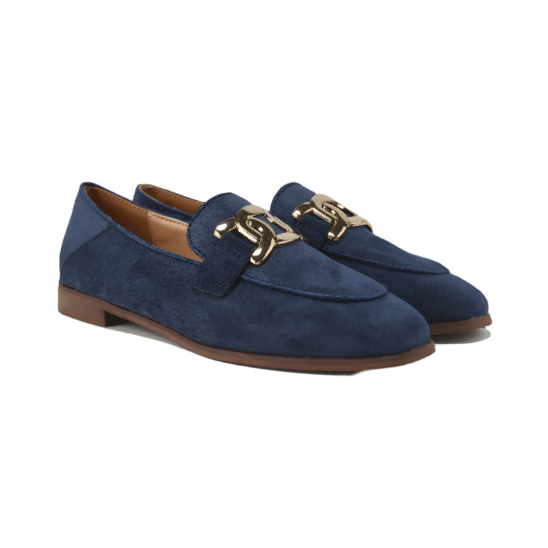 Lavinque Shoes Bleu / 36 Mocassins Élégants à Chaîne | Beige Crème | Classiques & Intemporels