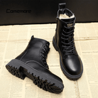 Lavinque Shoes Bottes de Combat Hiver en Simili Cuir | Chaudes & Robustes | Confort et Style Urbain