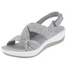 Lavinque Shoes Gris / 35 Sandales Confort à Nœud | Élégance Décontractée | Idéales pour l'Été