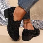 Lavinque Shoes Mocassins à Paillettes | Noir Brillant | Glamour et Confort Réunis