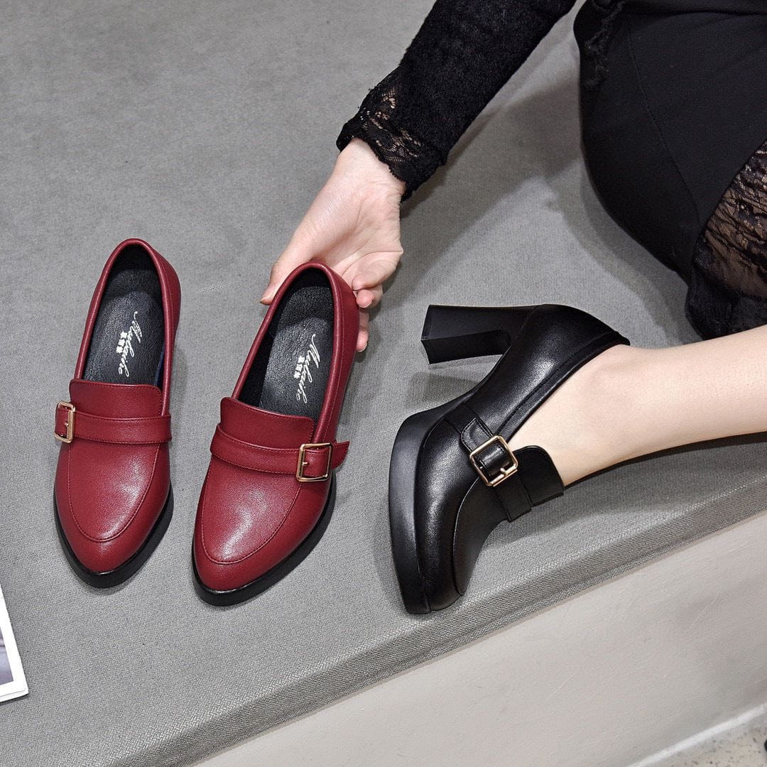 Lavinque Shoes Mocassins à Talons | Cuir Synthétique | Élégants et Confortables