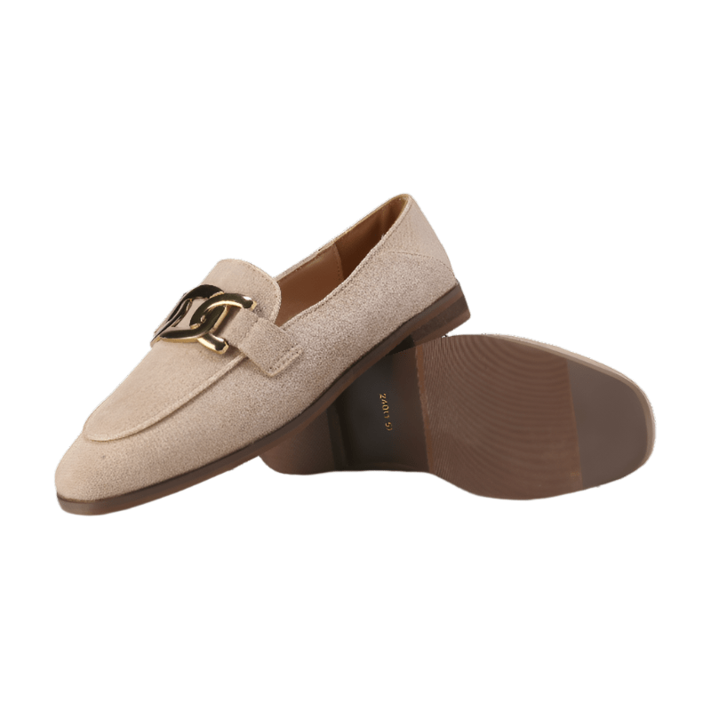 Lavinque Shoes Mocassins Élégants à Chaîne | Beige Crème | Classiques & Intemporels