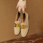 Lavinque Shoes Mocassins Élégants à Chaîne | Beige Crème | Classiques & Intemporels