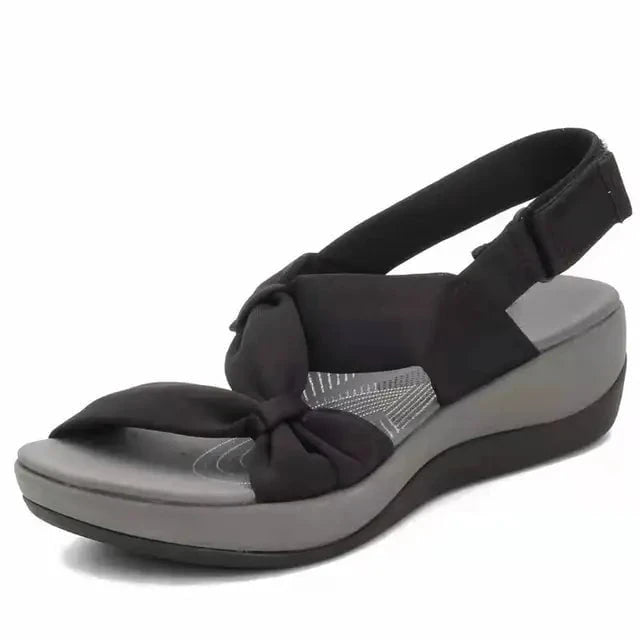 Lavinque Shoes Noir / 35 Sandales Confort à Nœud | Élégance Décontractée | Idéales pour l'Été