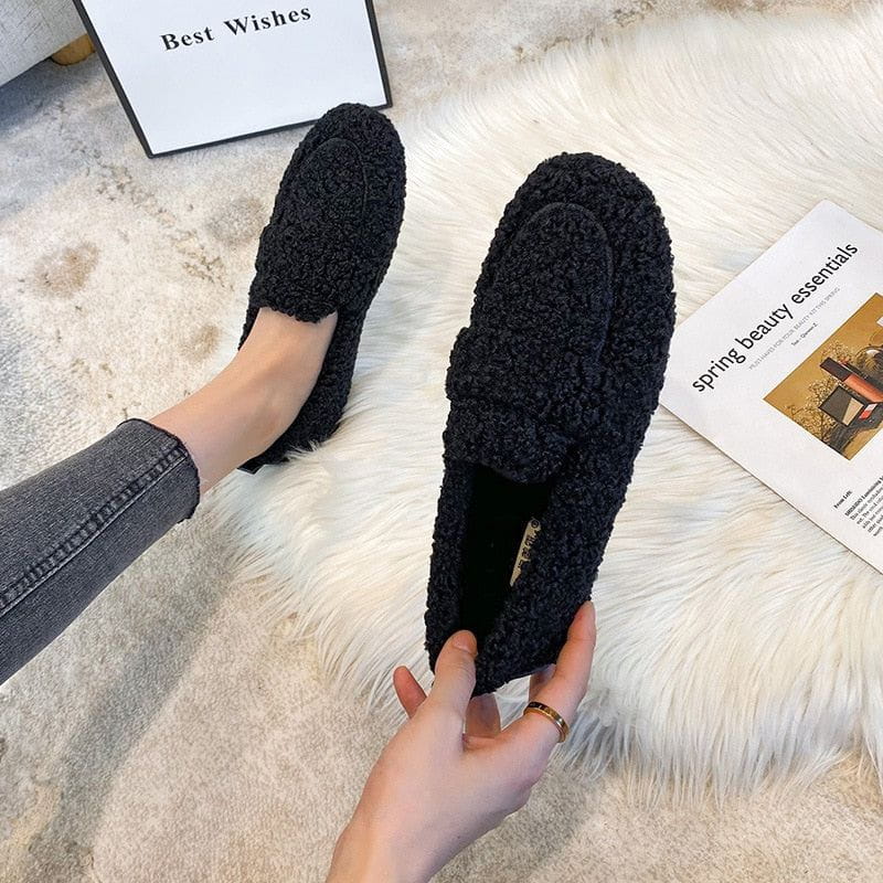 Lavinque Shoes Noir / 37 Mocassins Doublés en Laine | Chaleur et Confort | Style Décontracté