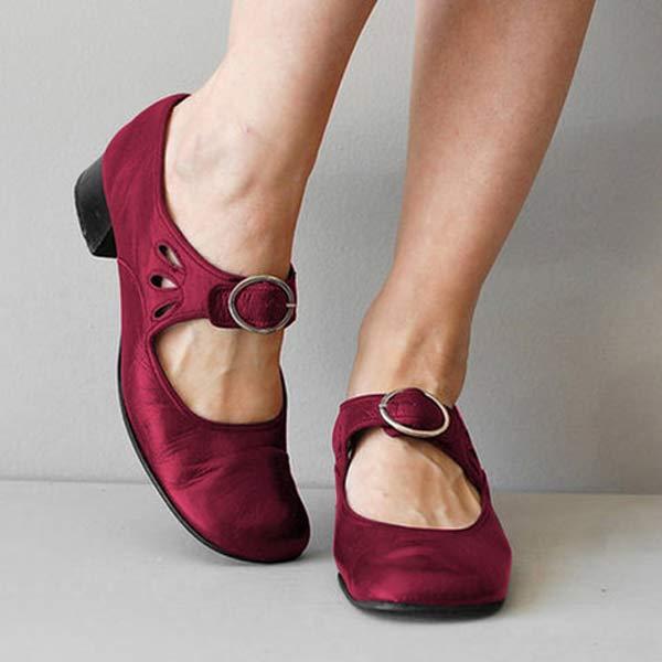 Lavinque Shoes Rouge / 35 Chaussures Mary Jane Femme | Élégance & Confort | Talon Bas et Fermeture Boucle