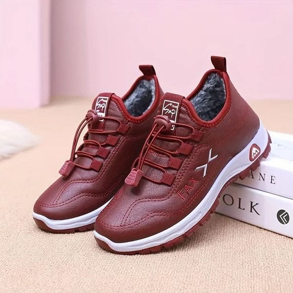 Lavinque Shoes Rouge / 36 Baskets Hiver Rembourrées | Chaleur &  Confort | Semelle Antidérapante