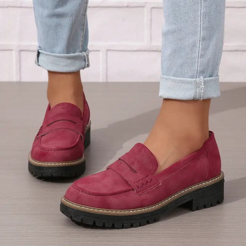 Lavinque Shoes Vin rouge / 35 Mocassins Femme | Élégance & Confort | Semelle Épaisse Antidérapante