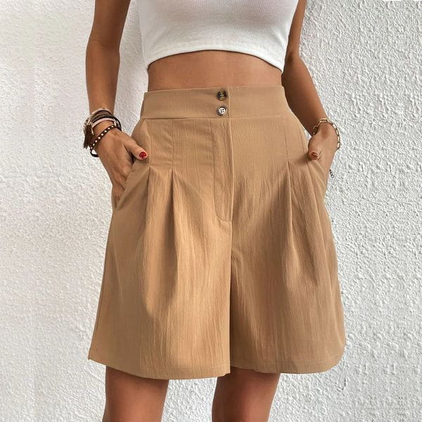 Lavinque Short Beige / S Short Large Élégant | Noir | Confort et Style Décontracté