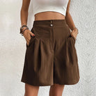 Lavinque Short Marron / S Short Large Élégant | Noir | Confort et Style Décontracté