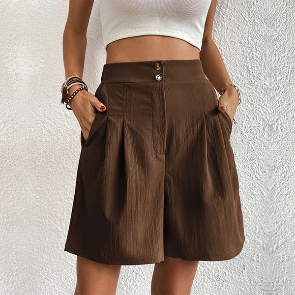 Lavinque Short Marron / S Short Large Élégant | Noir | Confort et Style Décontracté