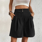 Lavinque Short Noir / S Short Large Élégant | Noir | Confort et Style Décontracté