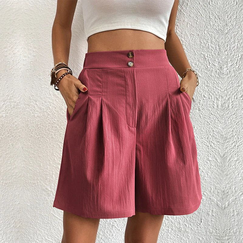 Lavinque Short Rose / S Short Large Élégant | Noir | Confort et Style Décontracté