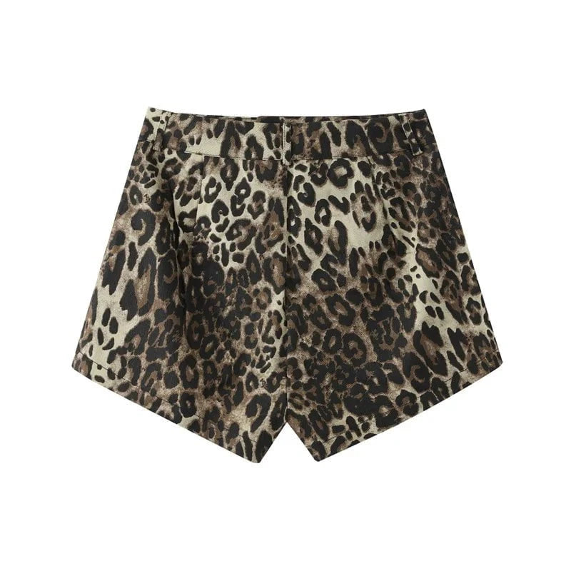 Lavinque Short Short Léopard Femme | Tendance & Confortable | Look Sauvage et Chic