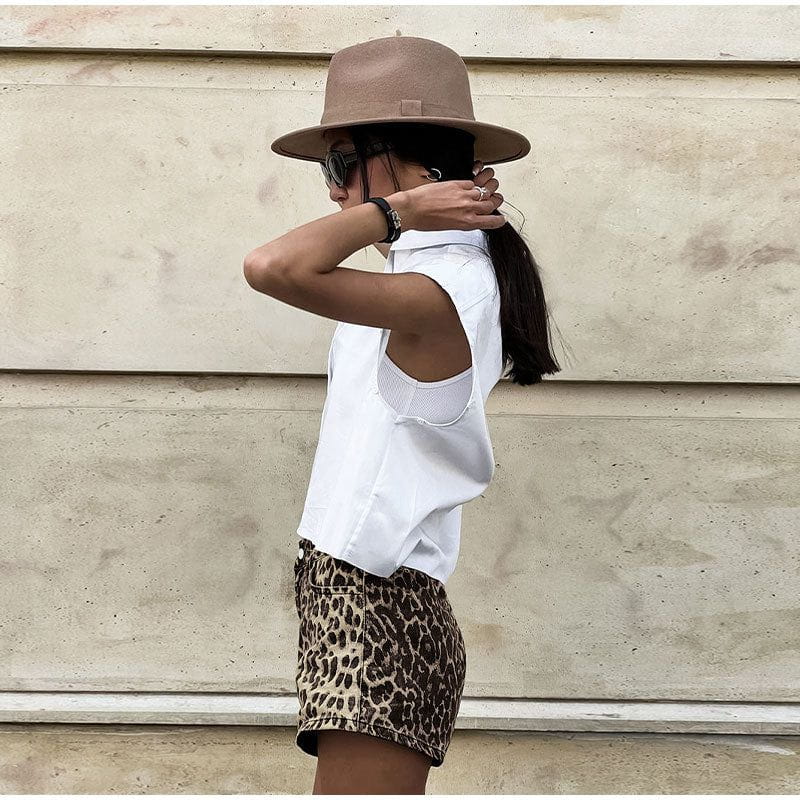 Lavinque Short Short Léopard Femme | Tendance & Confortable | Look Sauvage et Chic