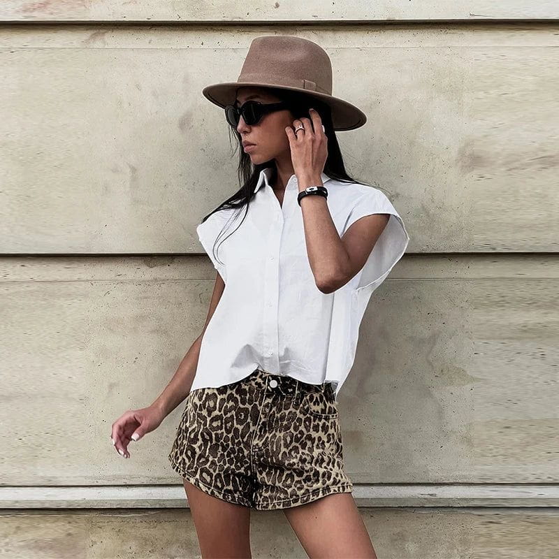 Lavinque Short Short Léopard Femme | Tendance & Confortable | Look Sauvage et Chic