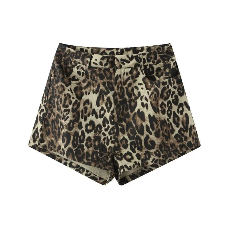 Lavinque Short Short Léopard Femme | Tendance & Confortable | Look Sauvage et Chic