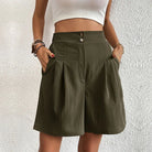 Lavinque Short Vert / S Short Large Élégant | Noir | Confort et Style Décontracté