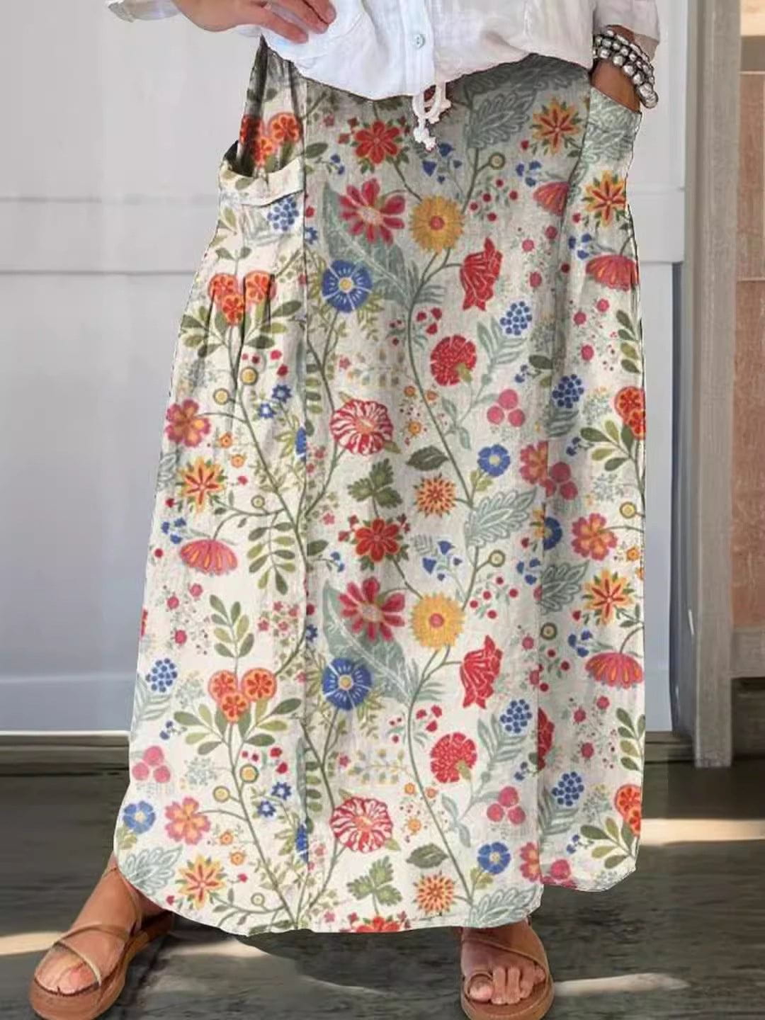 Lavinque Skirt 1 / S Jupe Longue Bohème | Élégance Fleurie | Confort & Légèreté