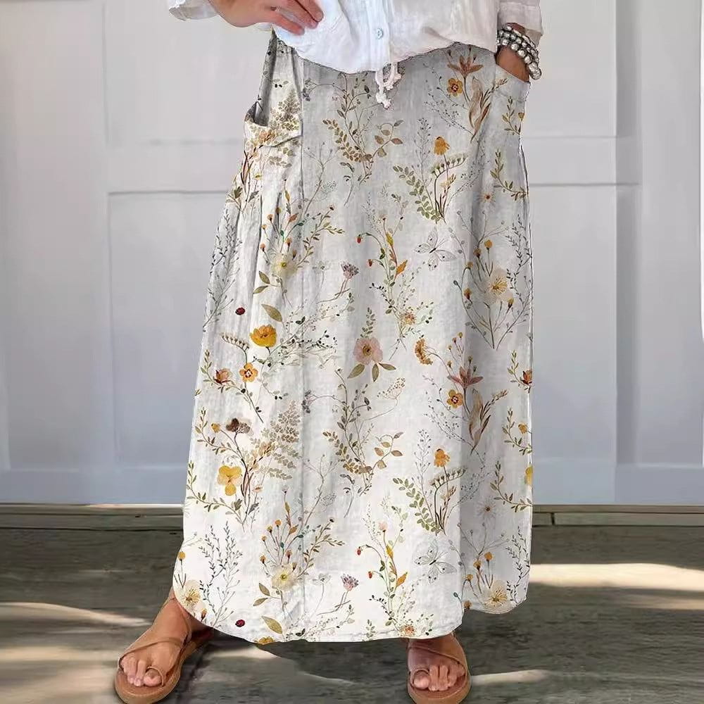 Lavinque Skirt 2 / S Jupe Longue Bohème | Élégance Fleurie | Confort & Légèreté