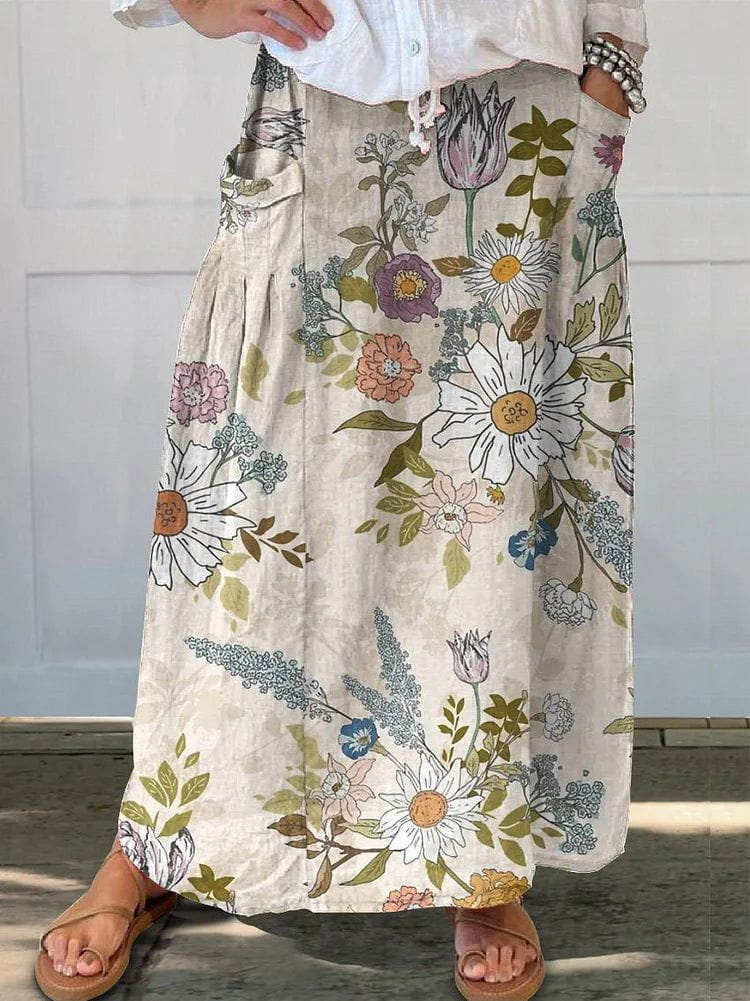 Lavinque Skirt 4 / S Jupe Longue Bohème | Élégance Fleurie | Confort & Légèreté