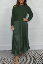 Lavinque Skirt Vert / S Ensemble Pull et Jupe Plissée | Élégance | Confort et Fluidité