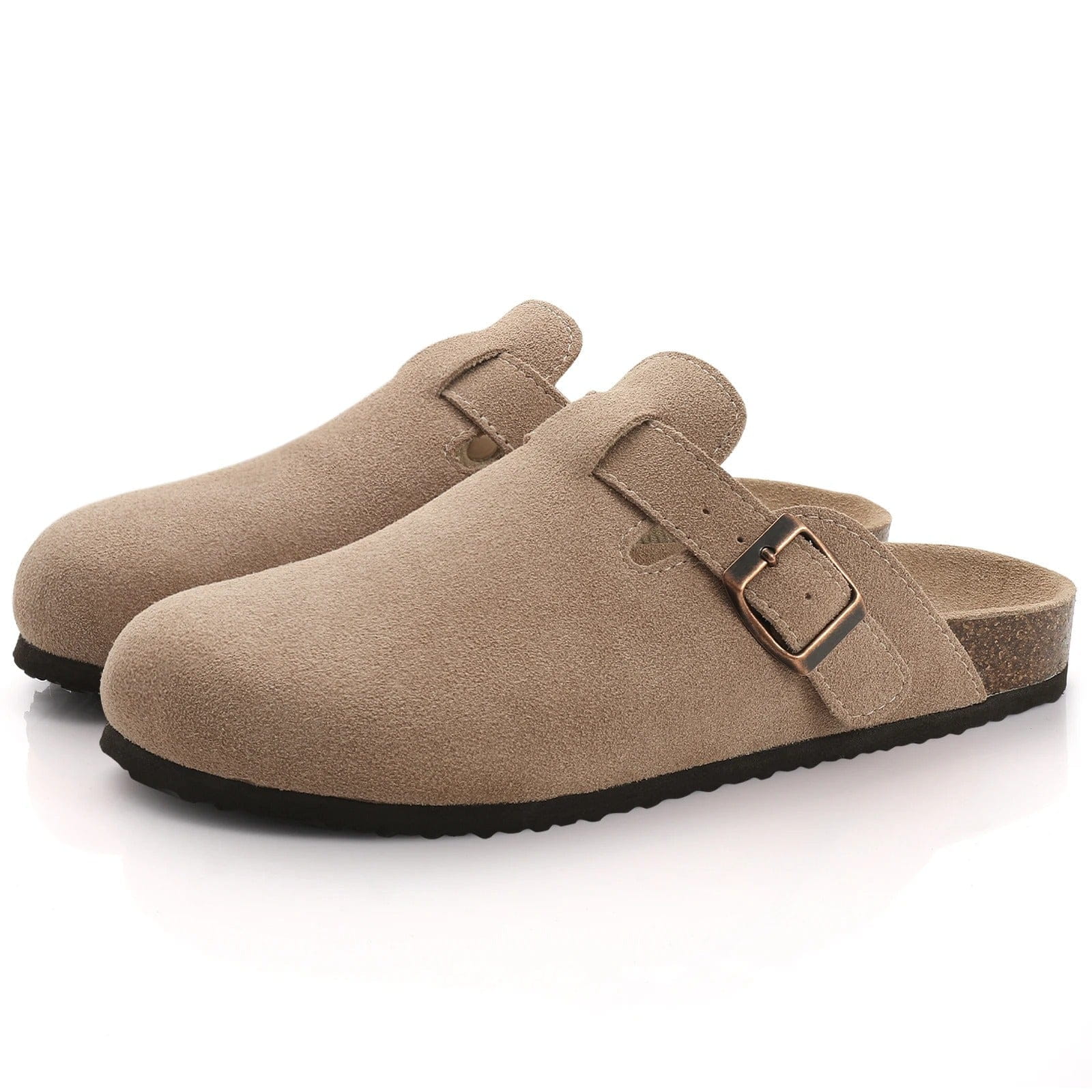 Lavinque Slippers Beige / 36 Sabots en Suédine | Confort & Élégance | Semelle Ergonomique