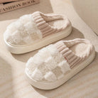 Lavinque Slippers Blanc / 37 Chaussons d’intérieur fourrés | Rose et gris | Chaleur et confort absolu