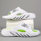 Lavinque Slippers Blanc vert / 38-39 Claquettes Sport Homme | Confort & Amorti | Design Moderne et Ergonomique