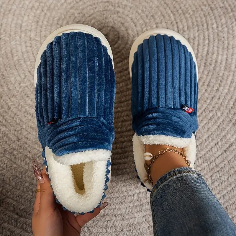 Lavinque Slippers Bleu / 36/37 Chaussons Hiver Doublés | Ultra Confortables | Antidérapants et Chaleureux