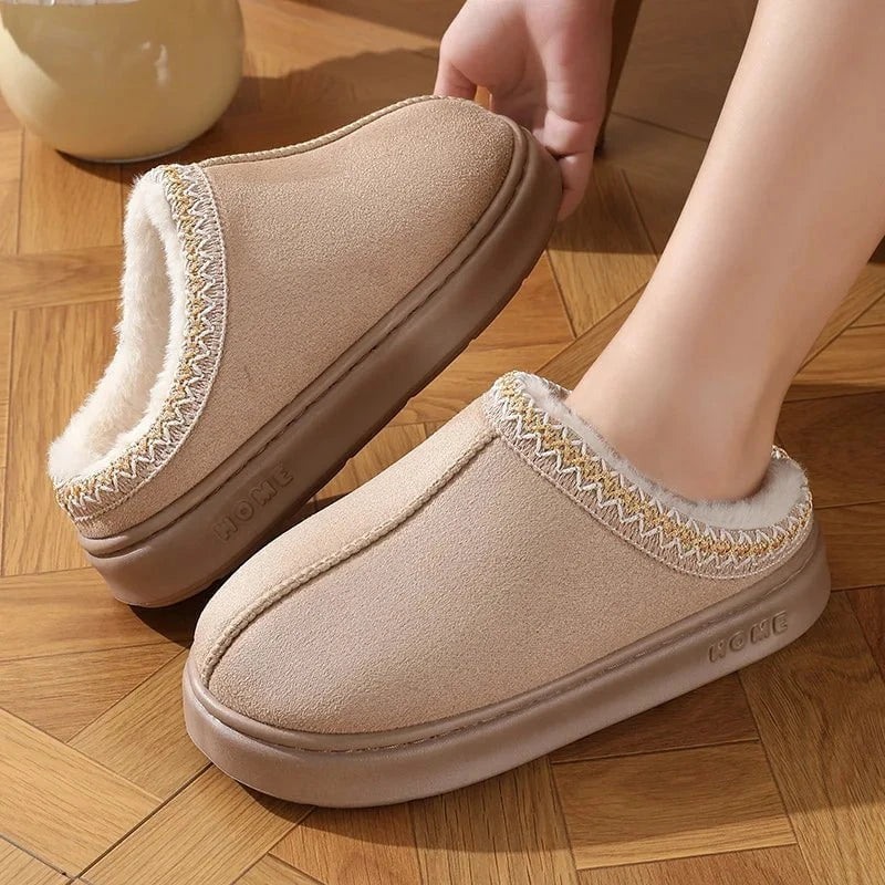 Lavinque Slippers Chaussons Hiver Doublés | Marron Caramel | Ultra Chauds & Confort Absolu