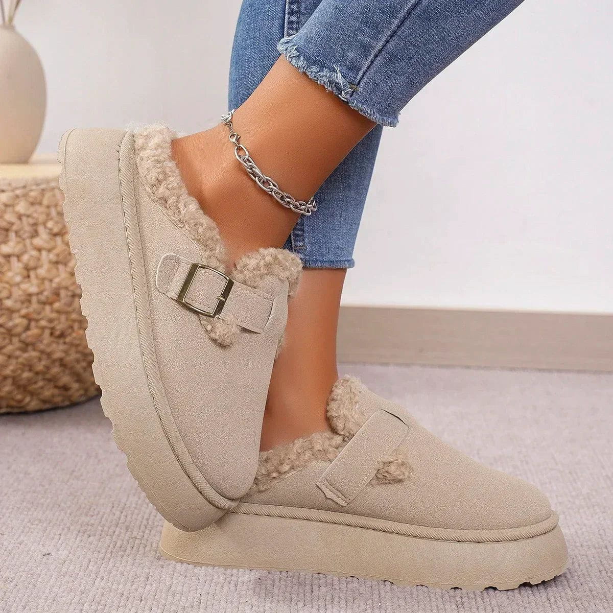 Lavinque Slippers Crème / 35 Mules Hiver | Doublure Chaude & Semelle Confort | Cocooning & Style