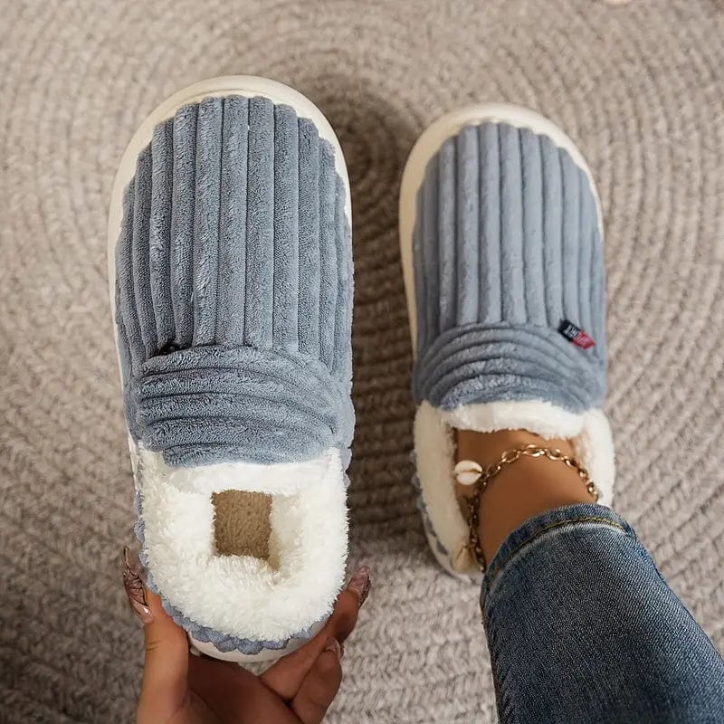 Lavinque Slippers Gris / 36/37 Chaussons Hiver Doublés | Ultra Confortables | Antidérapants et Chaleureux