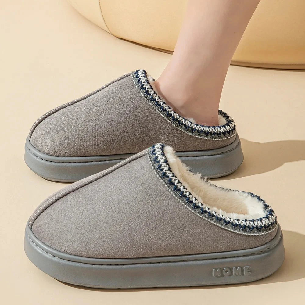 Lavinque Slippers Gris / 36-37 Pantoufles Hiver | Doublure Chaude | Confort et Élégance